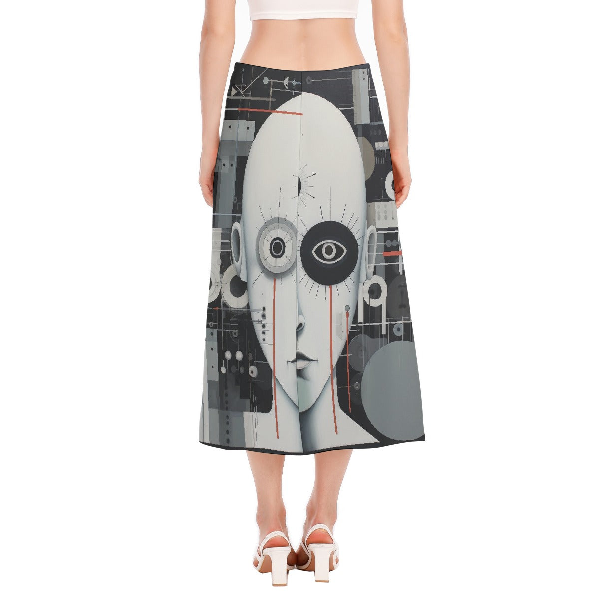 All-Over Print Women's High Slit Long Skirt