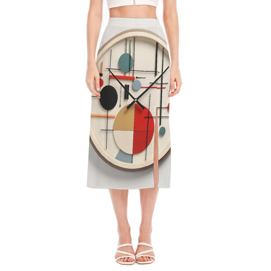 All-Over Print Women's High Slit Long Skirt