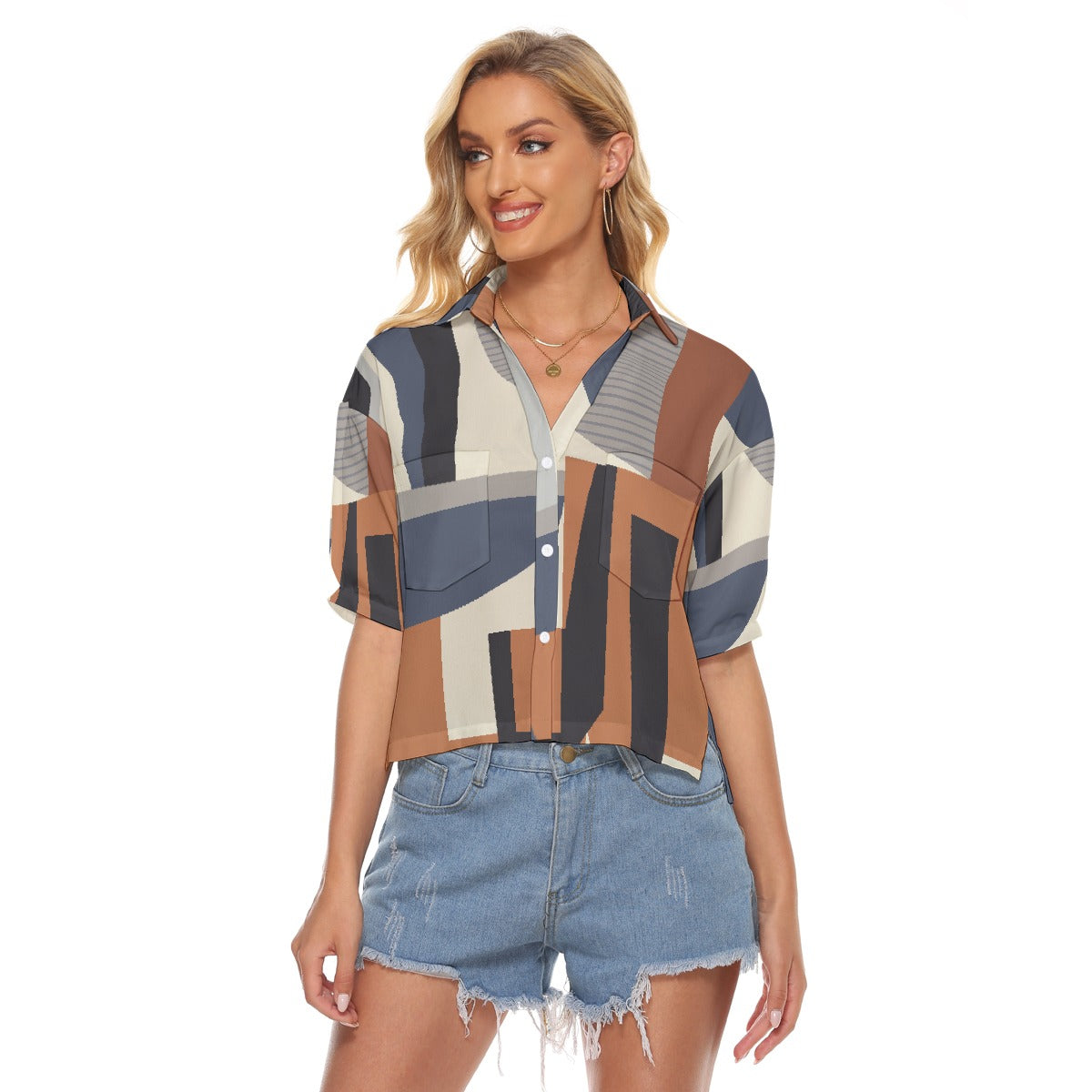 All-Over Print Women's V-neck Shirts