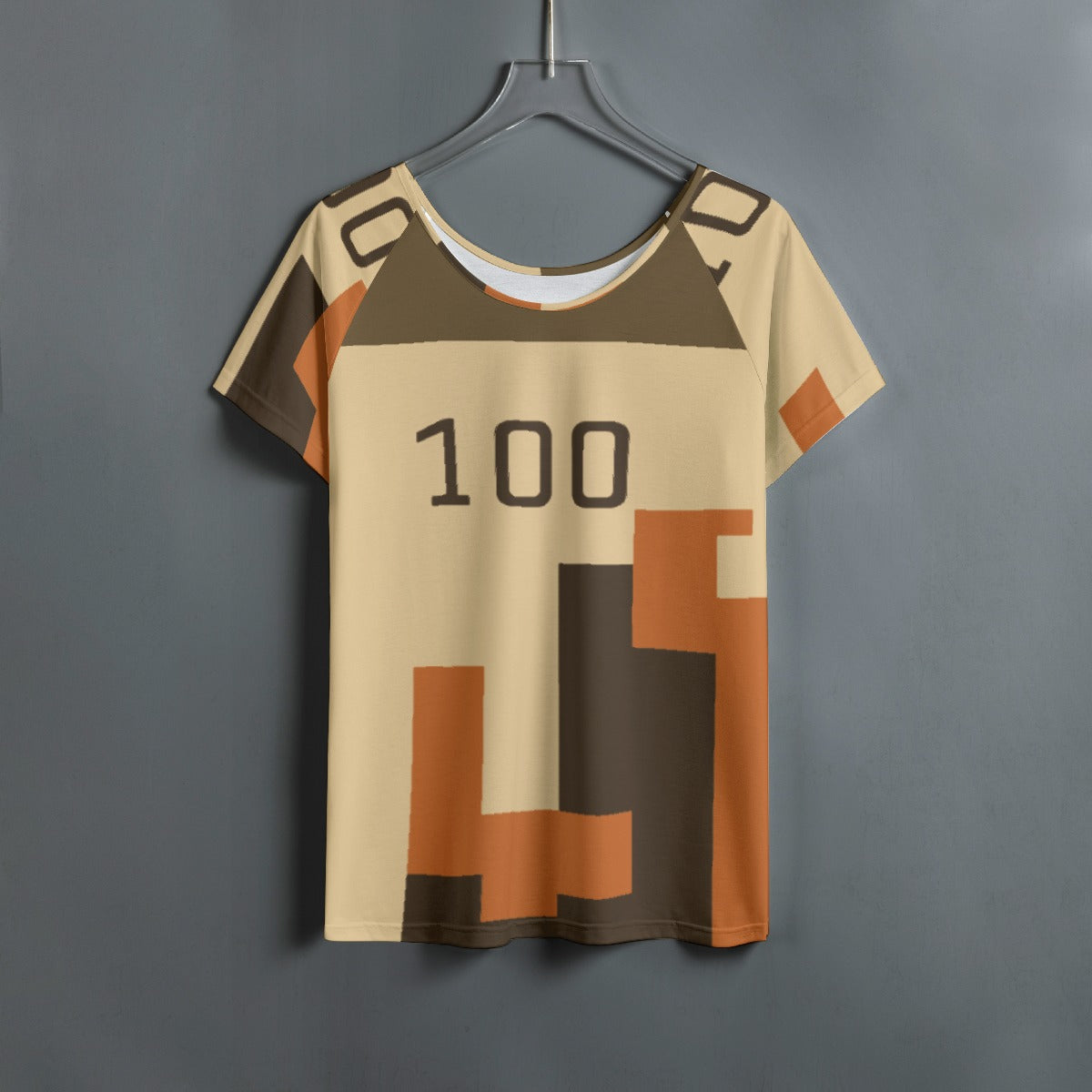 All-Over Print Women's Round Neck T-shirt With Raglan Sleeve