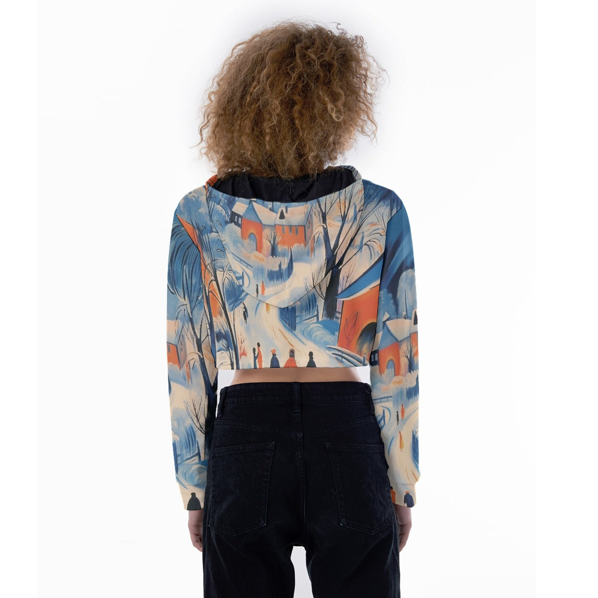 All-Over Print Women's Crop Top Hoodie