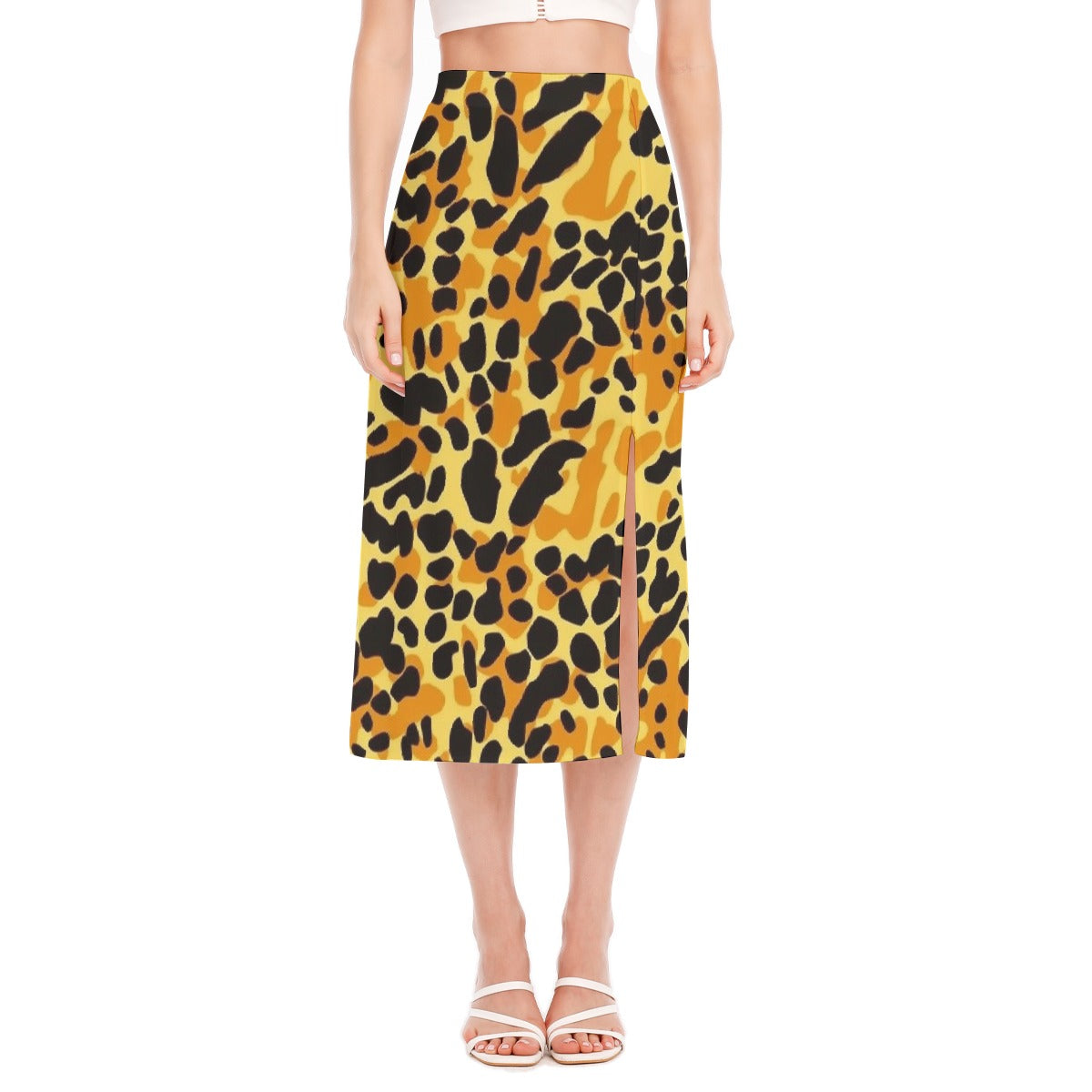 All-Over Print Women's High Slit Long Skirt
