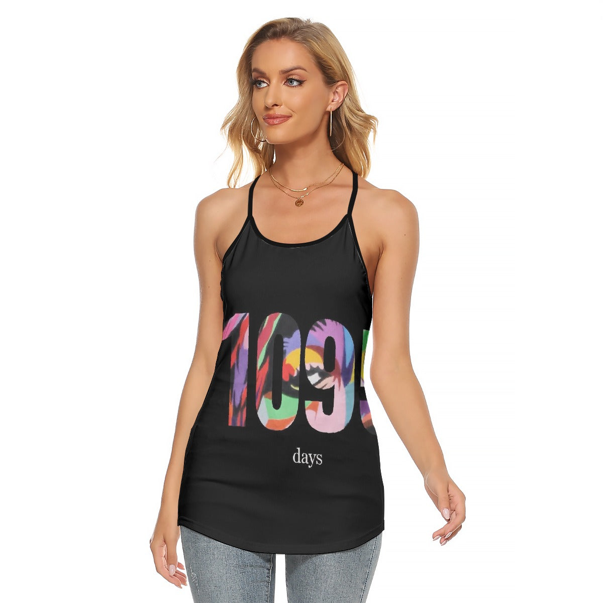 All-Over Print Women's Criss-Cross Open Back Tank Top