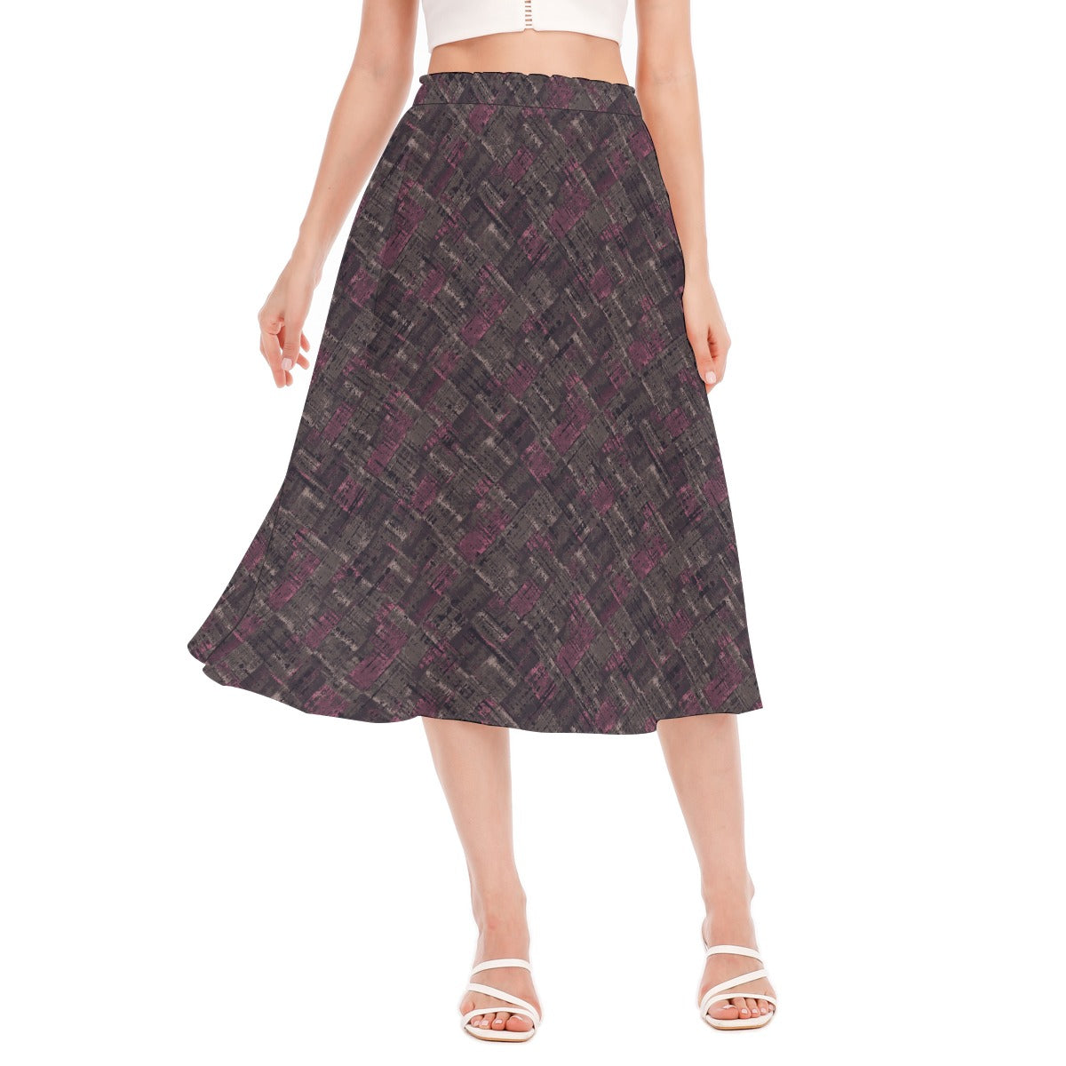All-Over Print Women's Long Section Chiffon Skirt