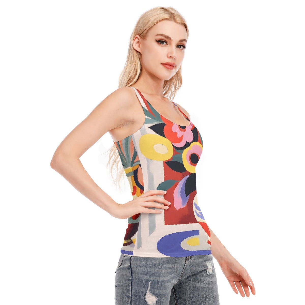 All-Over Print Women's Racer Vest | 190GSM Cotton