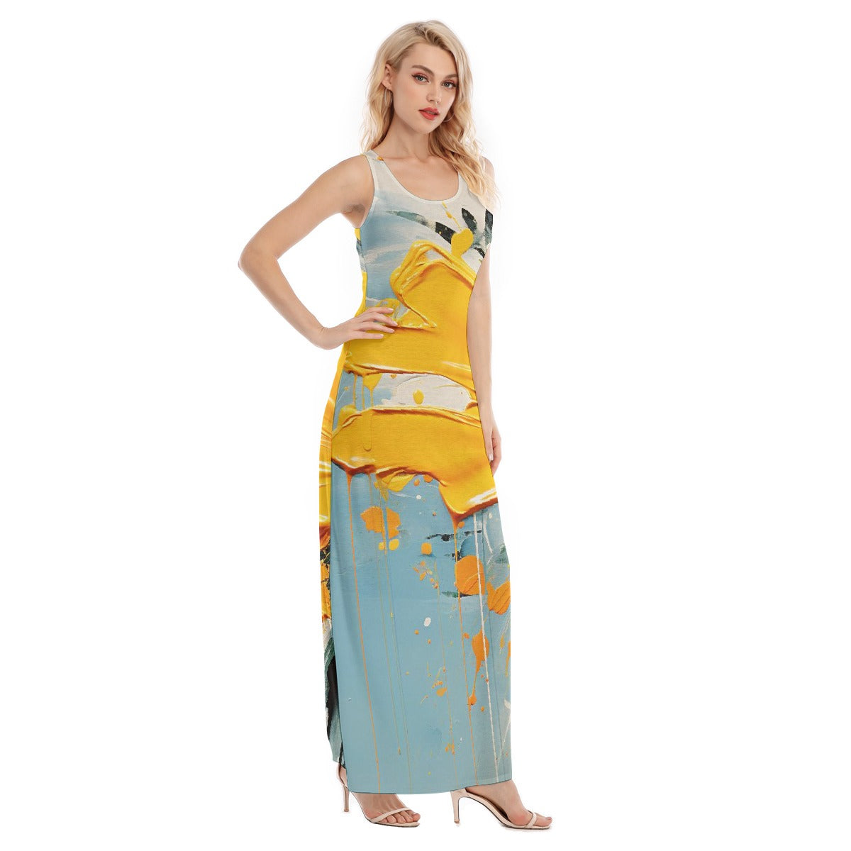 All-Over Print Women's Vest Dress | Length To Ankle