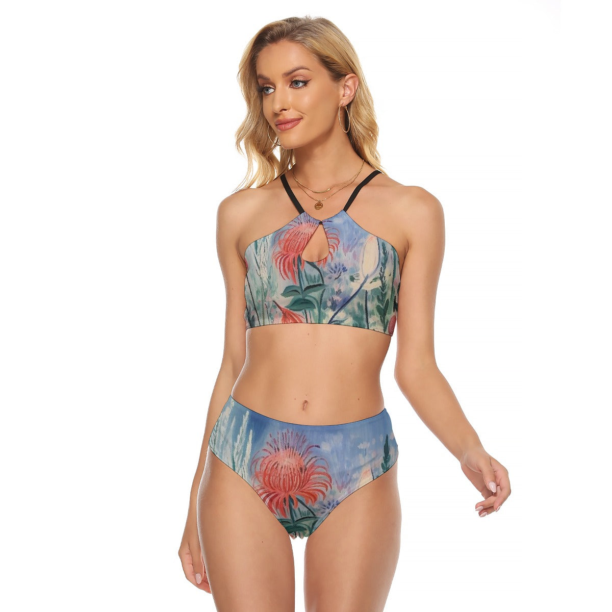 All-Over Print Women's Cami Keyhole One-piece Swimsuit