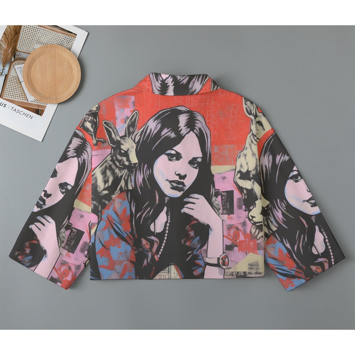 All-Over Print Women's Cropped Jacket | 245GSM Cotton