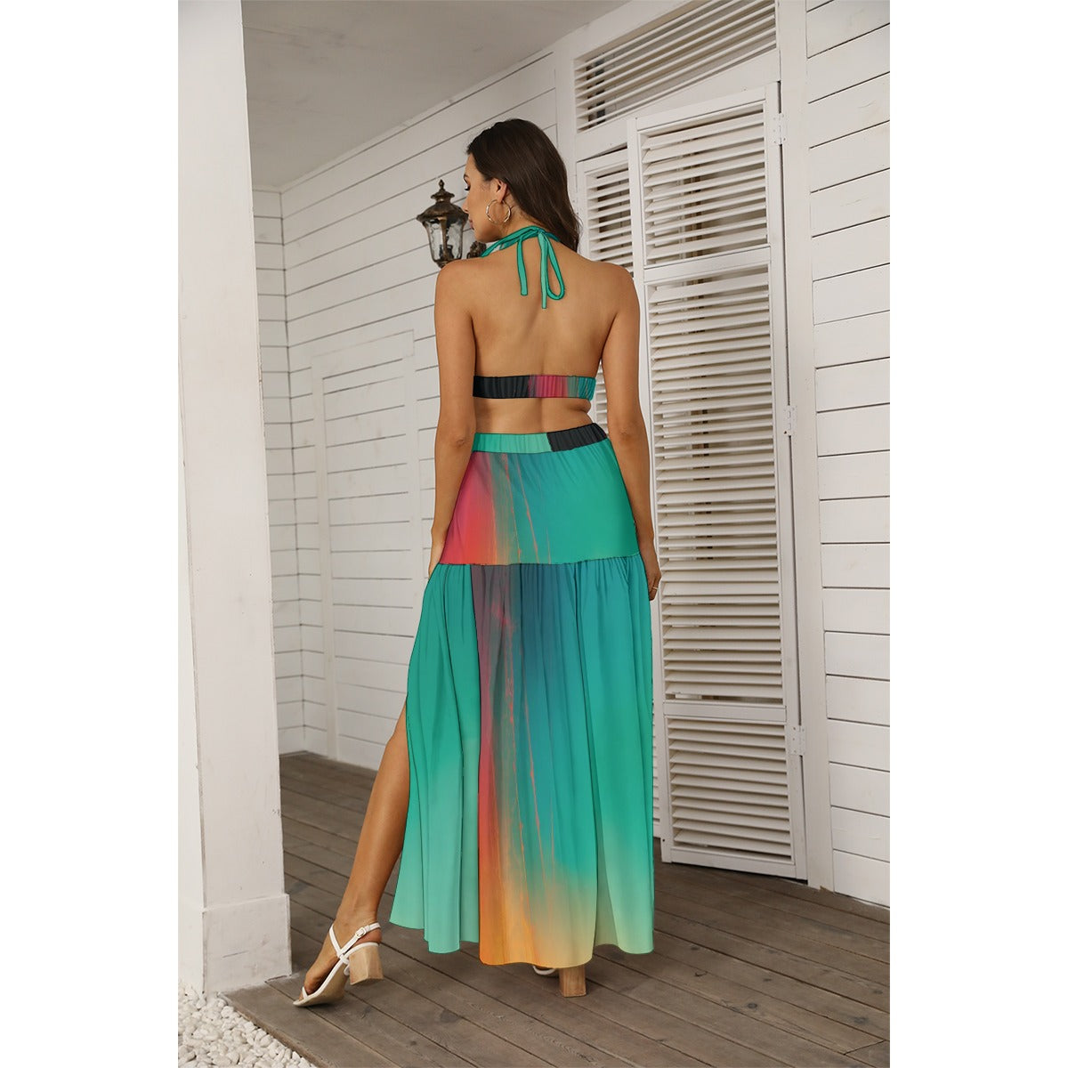 All-Over Print Women's Tie Back Wrap Dress