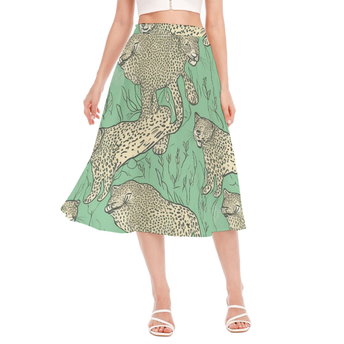 All-Over Print Women's Long Section Chiffon Skirt