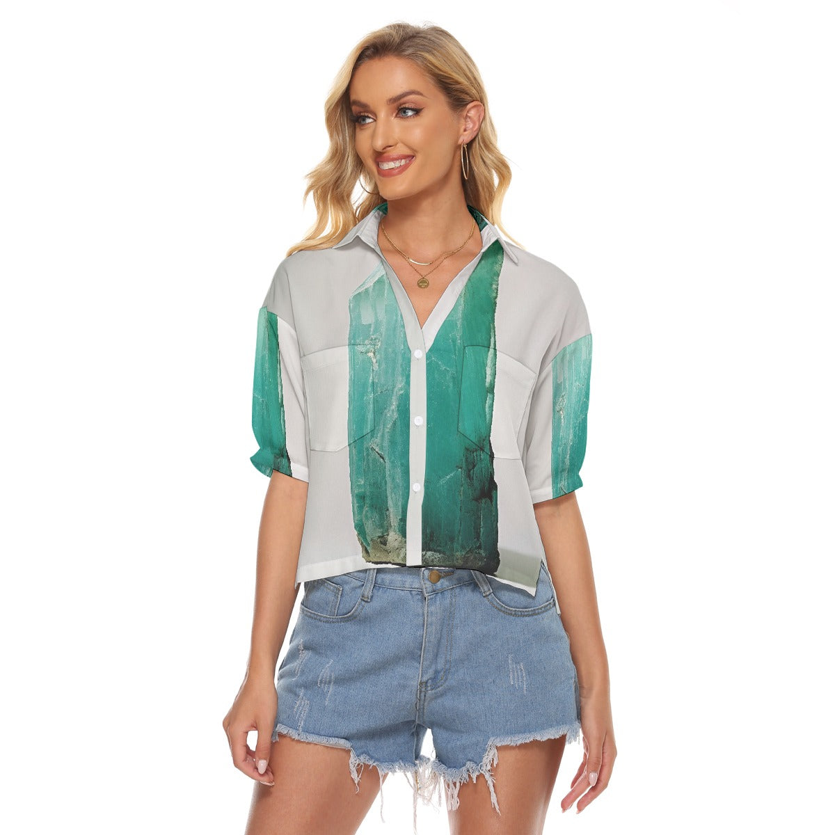 All-Over Print Women's V-neck Shirts