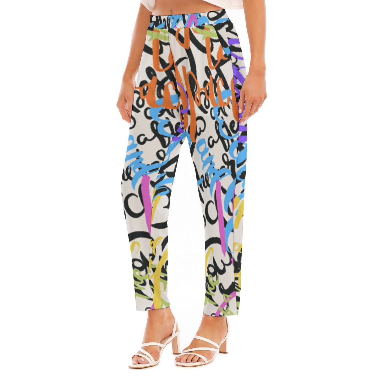 All-Over Print Women's Loose Straight-leg Pants