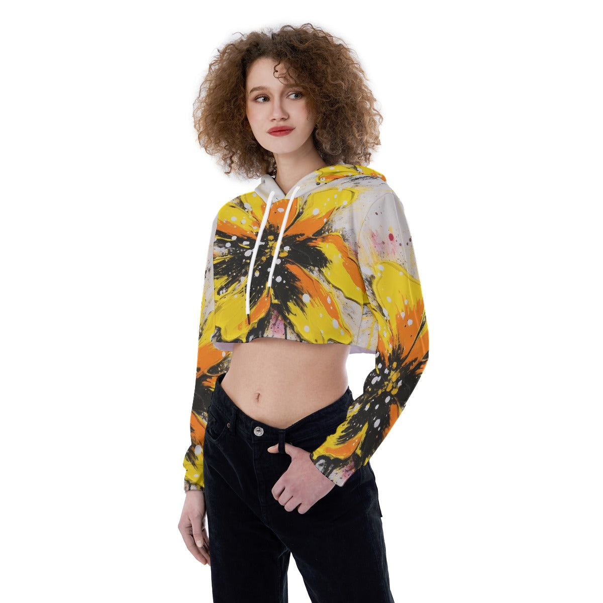 All-Over Print Women's Crop Top Hoodie