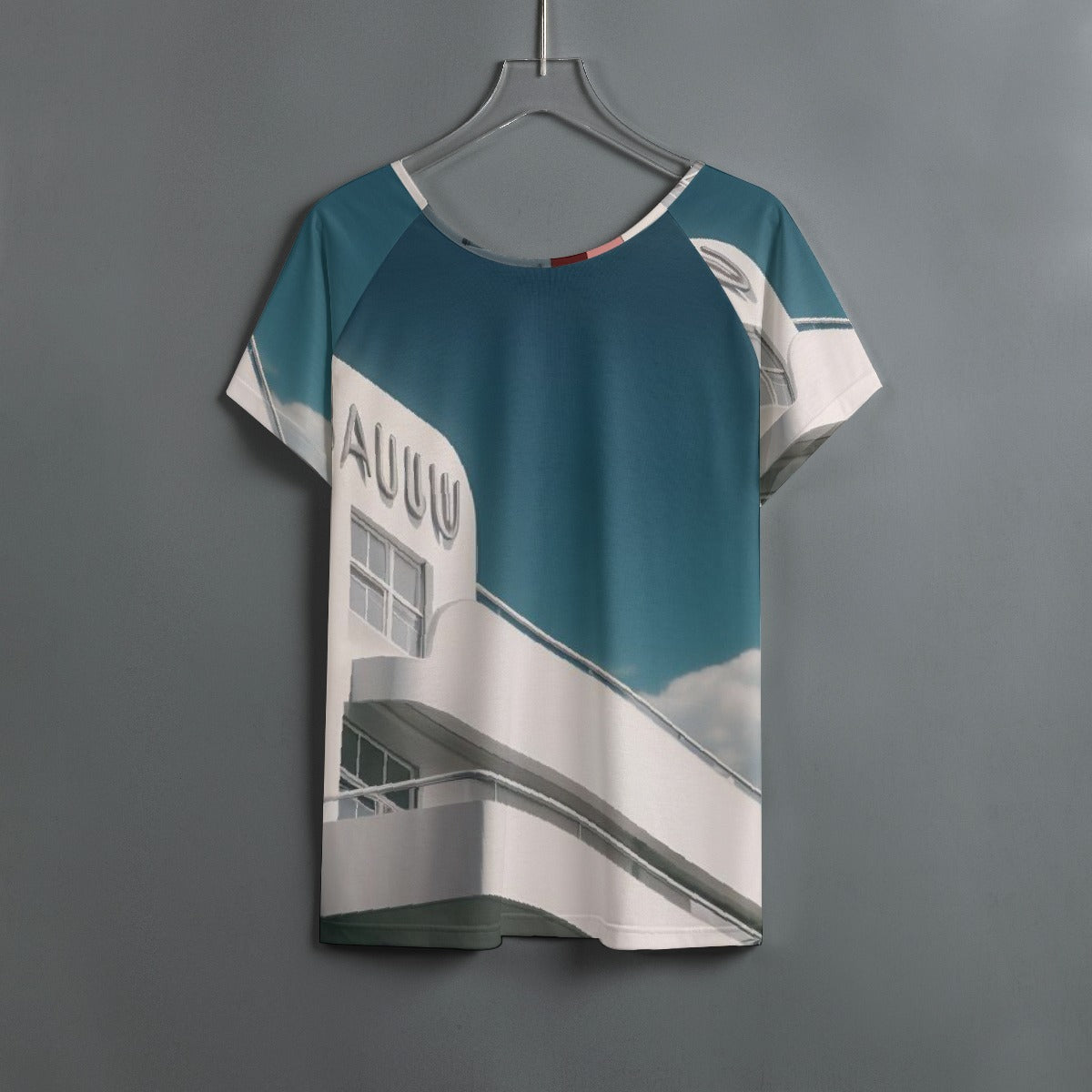 All-Over Print Women's Round Neck T-shirt With Raglan Sleeve