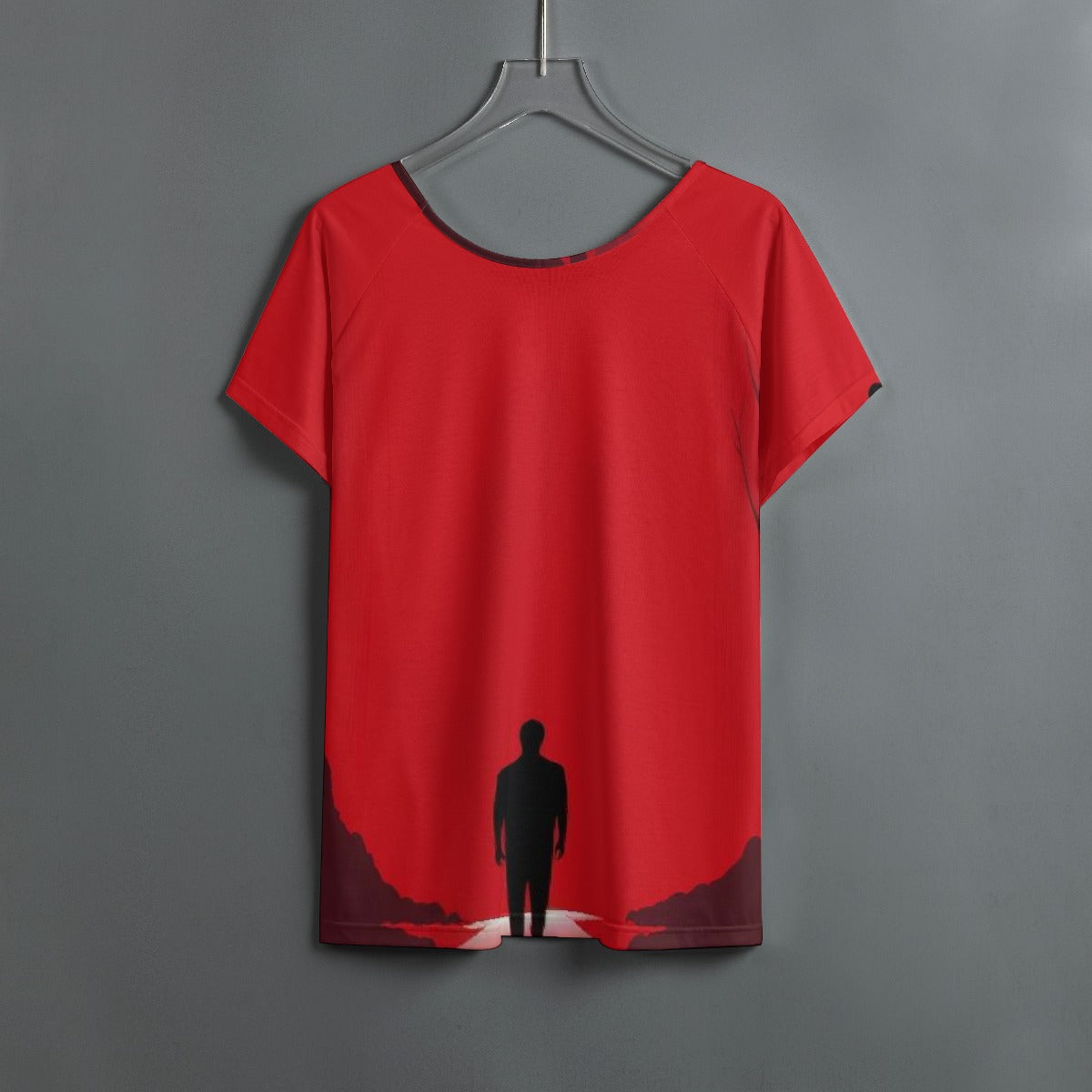 All-Over Print Women's Round Neck T-shirt With Raglan Sleeve