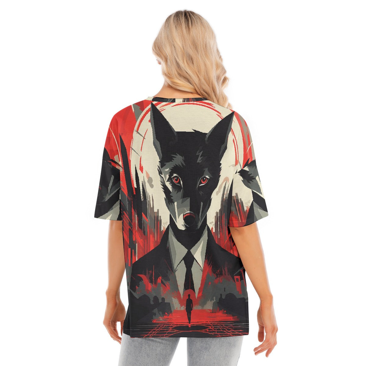 All-Over Print Women's Short Sleeves T-shirt With Hem Split