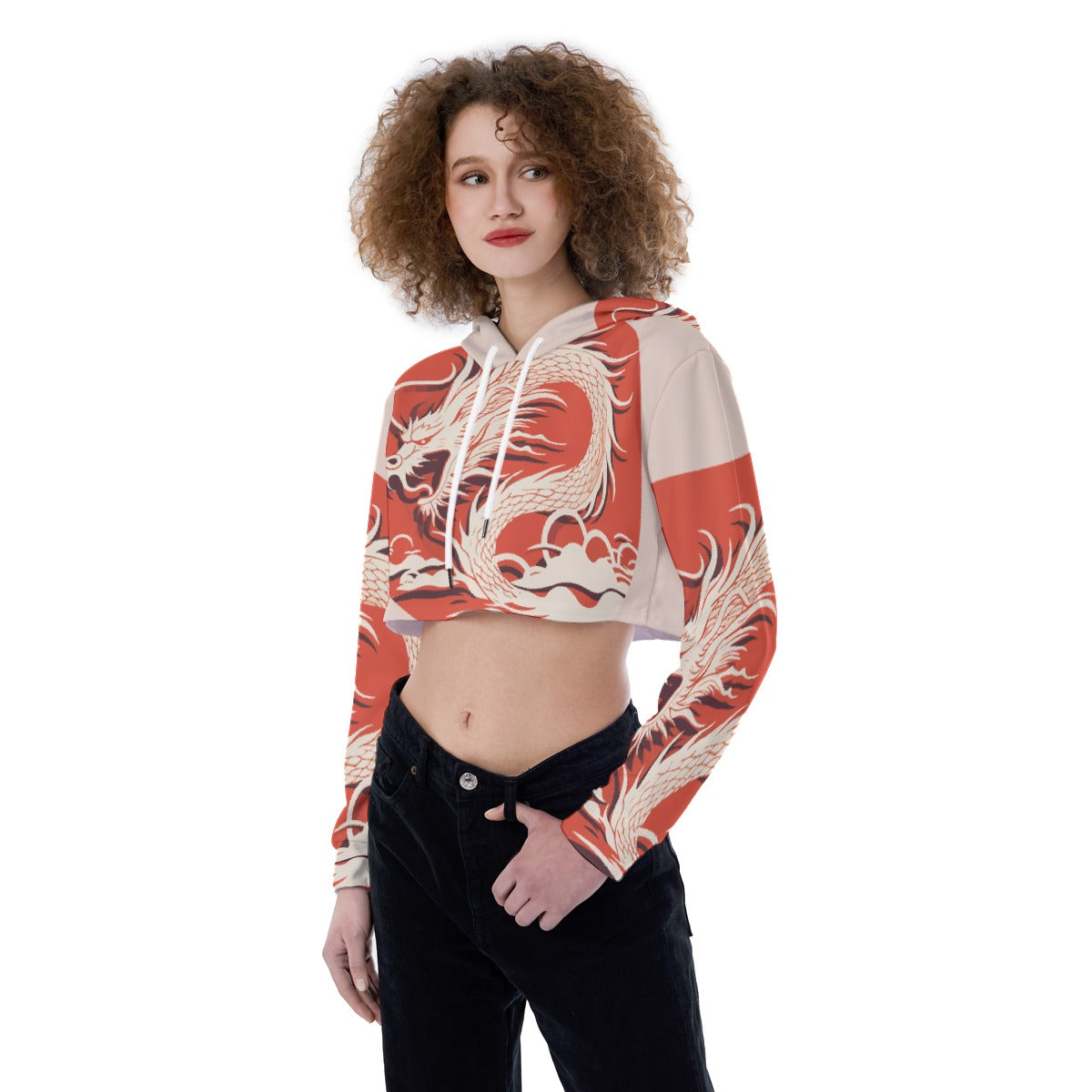 All-Over Print Women's Crop Top Hoodie