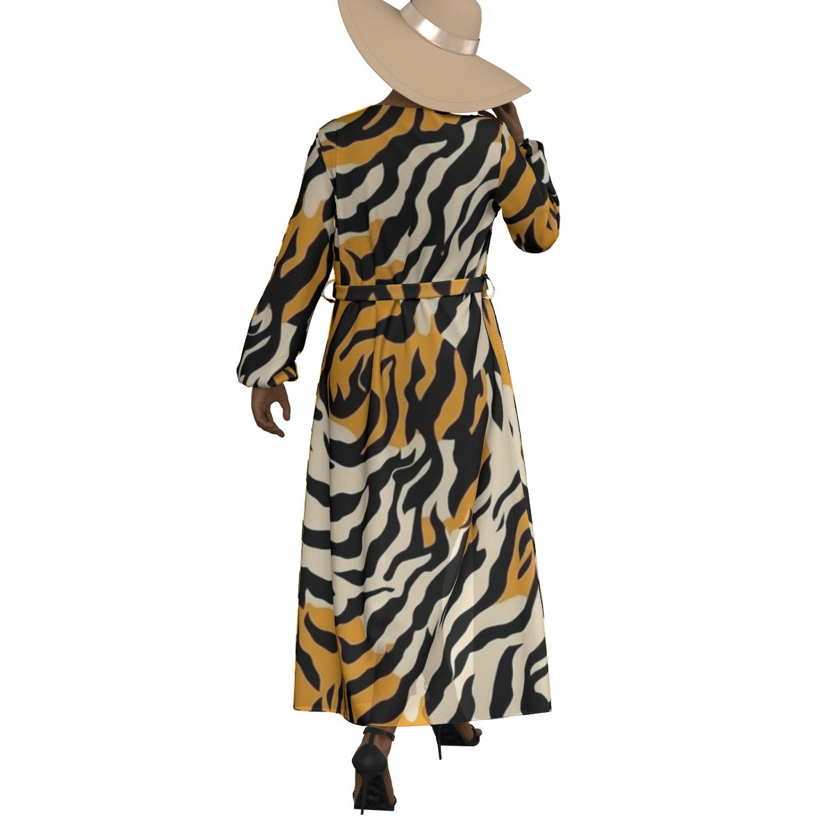 All-Over Print Women's Lace-up Chiffon Robe