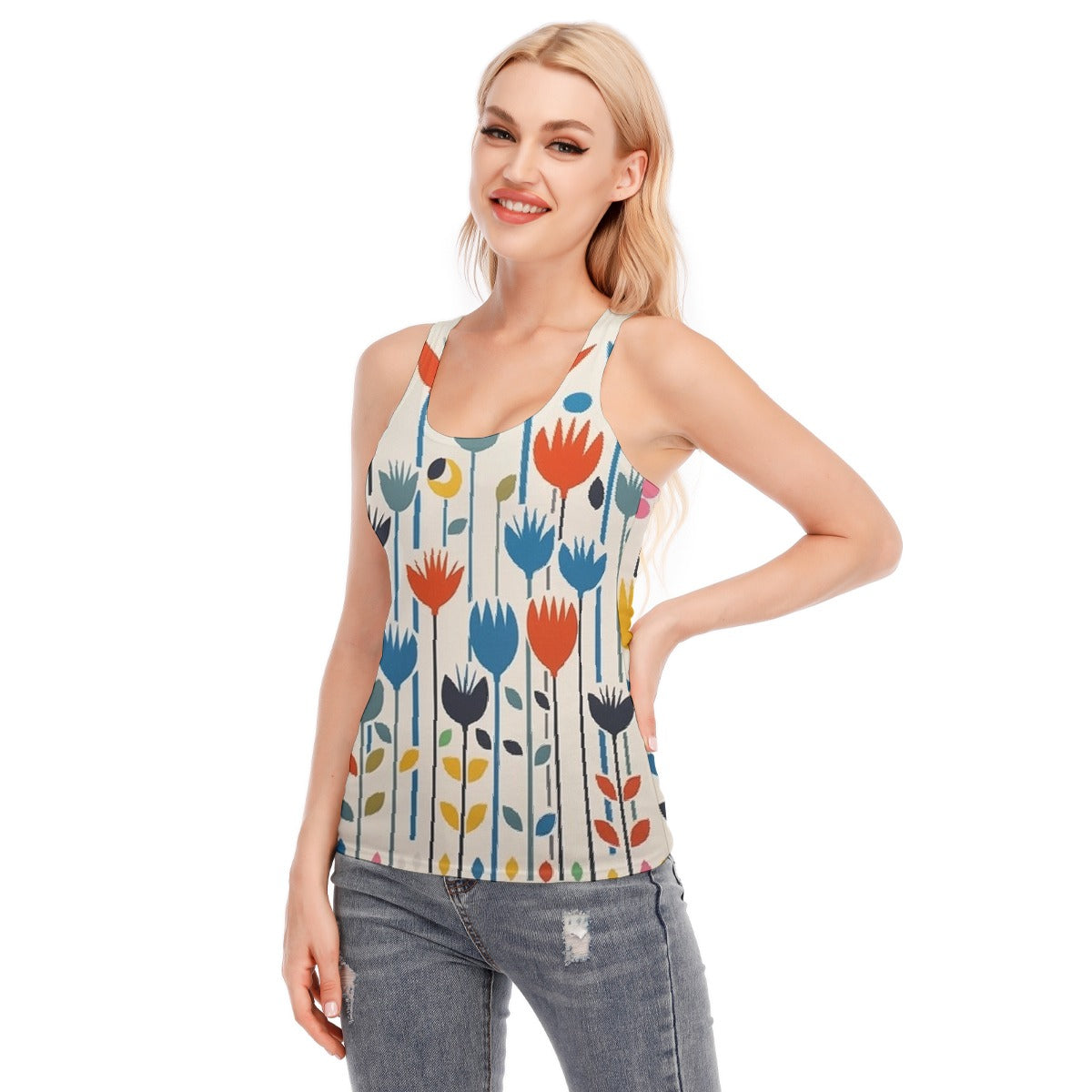 All-Over Print Women's Racer Vest | 190GSM Cotton
