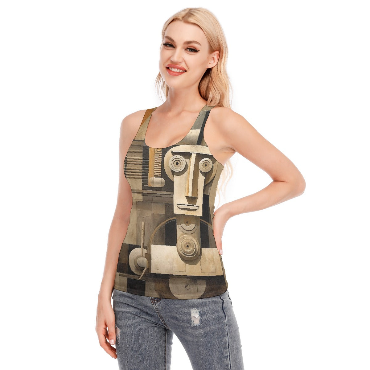 All-Over Print Women's Racer Vest | 190GSM Cotton