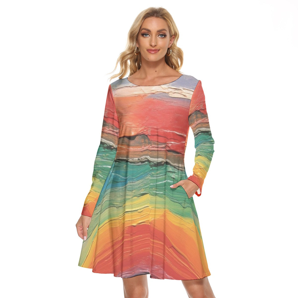 All-Over Print Women's Crew Neck Dress