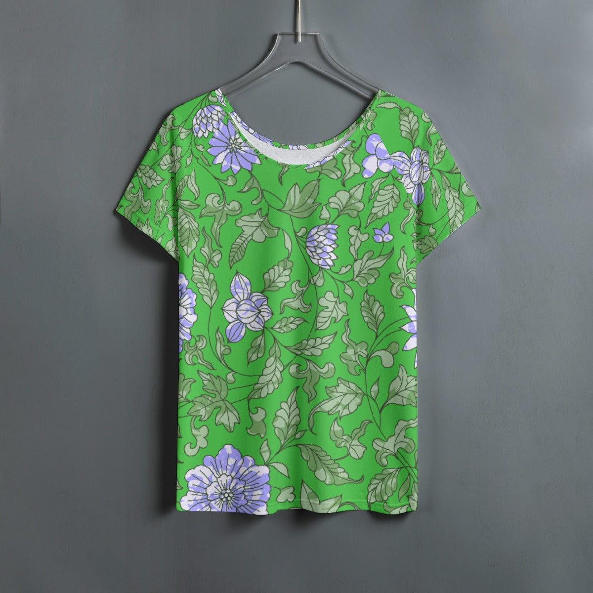 All-Over Print Women's Round Neck T-shirt With Raglan Sleeve
