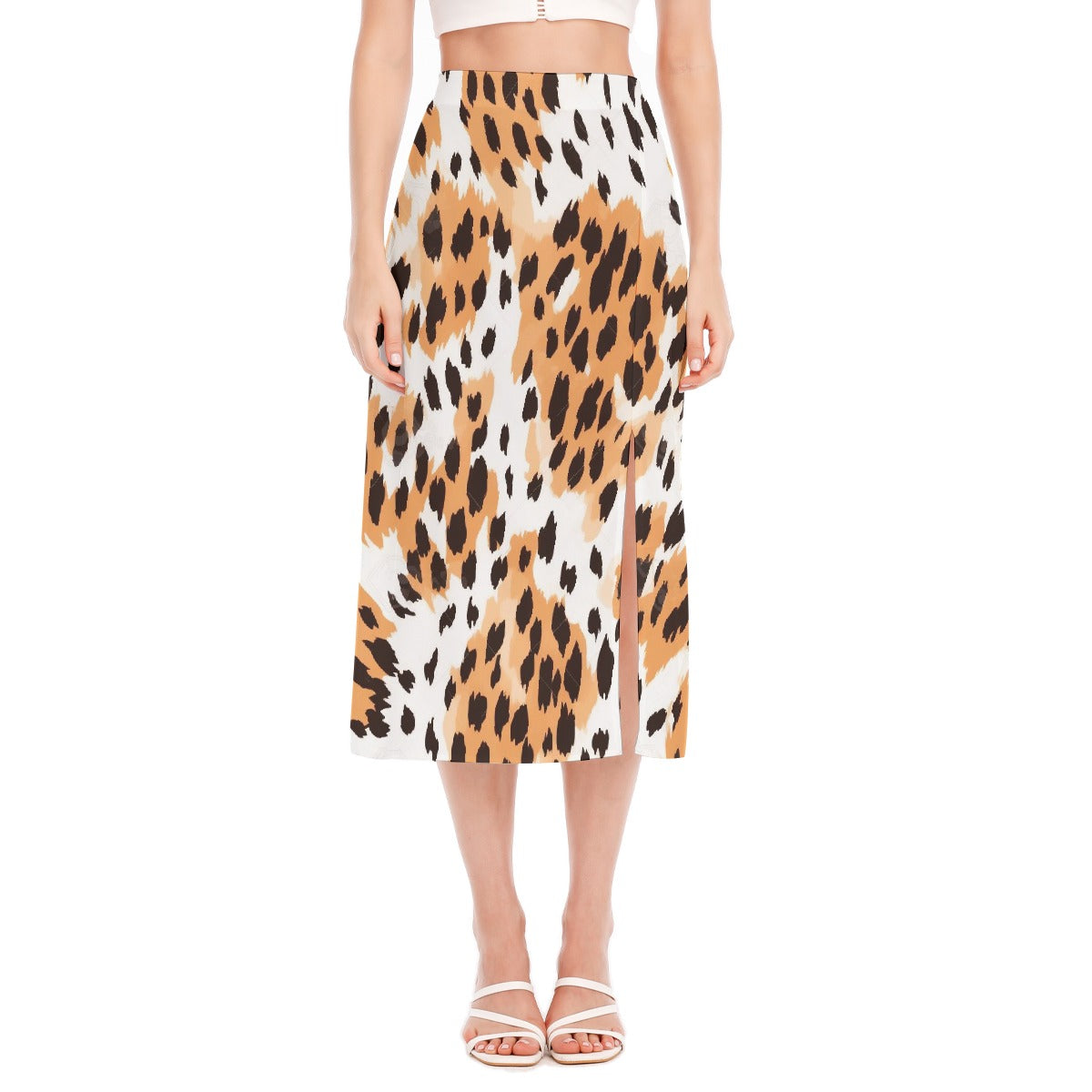 All-Over Print Women's High Slit Long Skirt