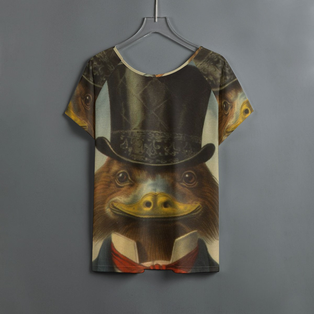 All-Over Print Women's Round Neck T-shirt With Raglan Sleeve