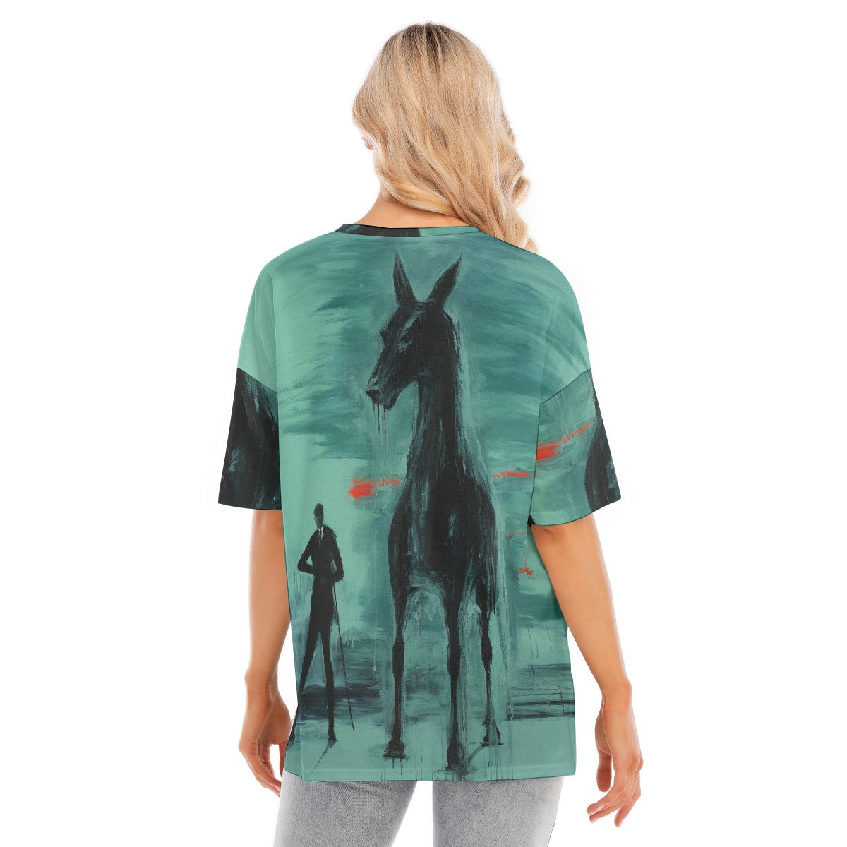 All-Over Print Women's Short Sleeves T-shirt With Hem Split