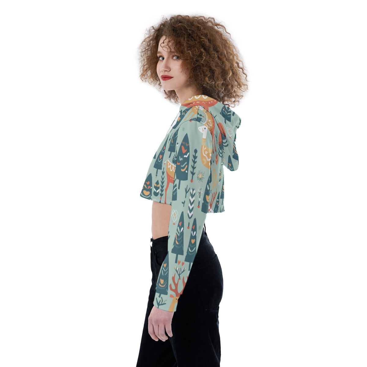 All-Over Print Women's Crop Top Hoodie