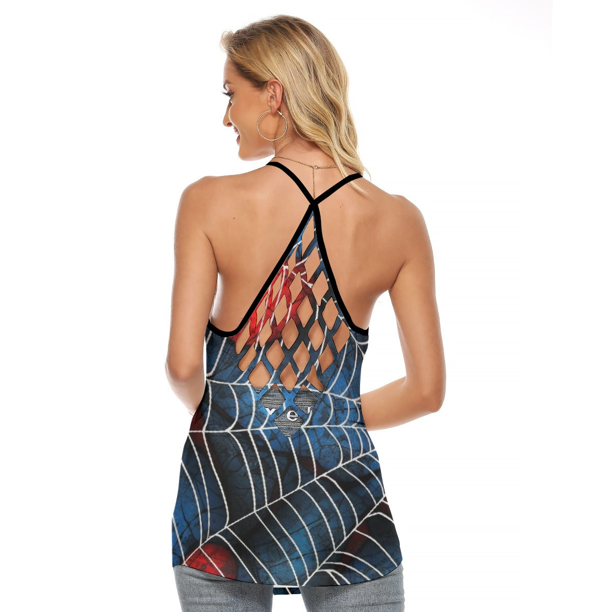 All-Over Print Women's Criss-Cross Open Back Tank Top