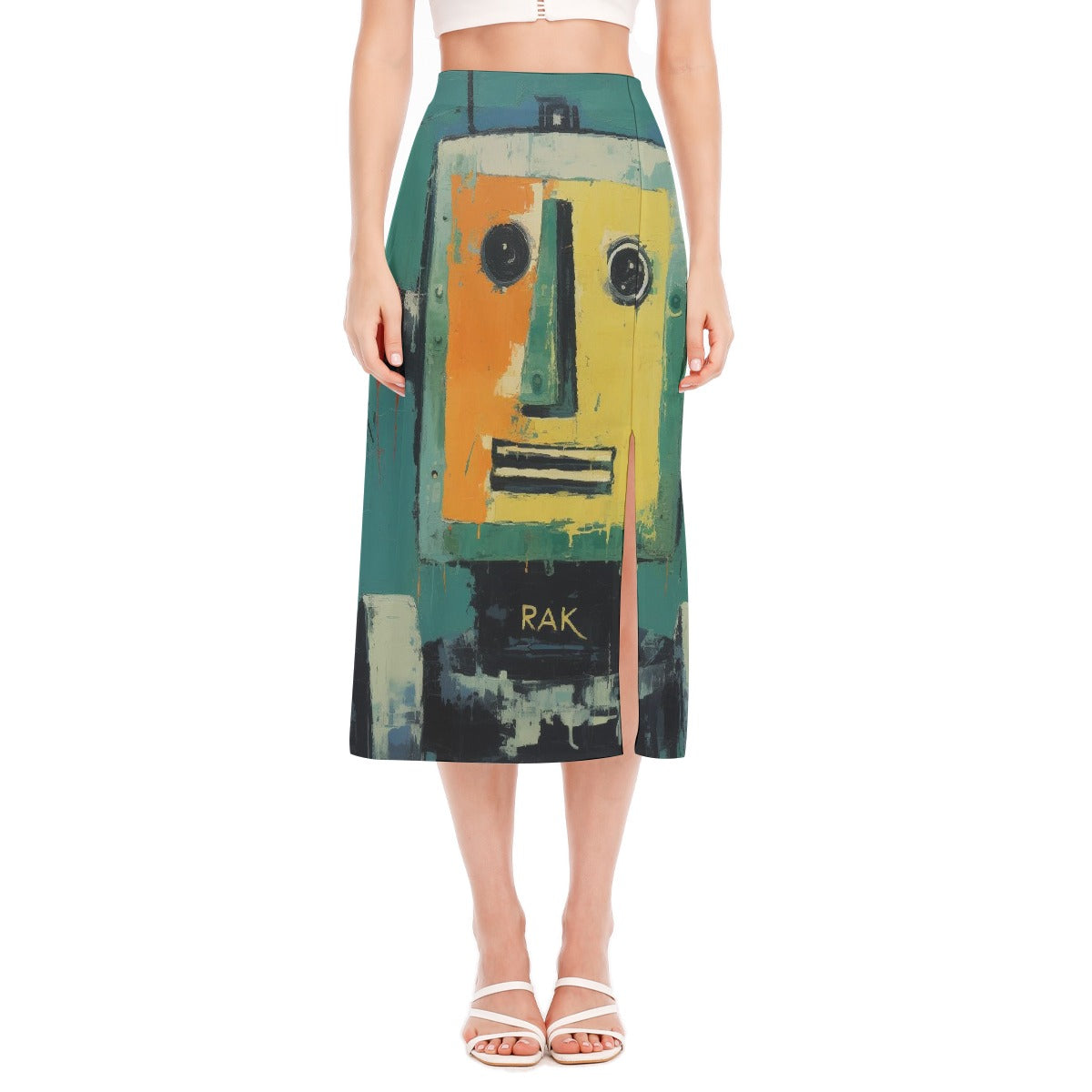 All-Over Print Women's High Slit Long Skirt