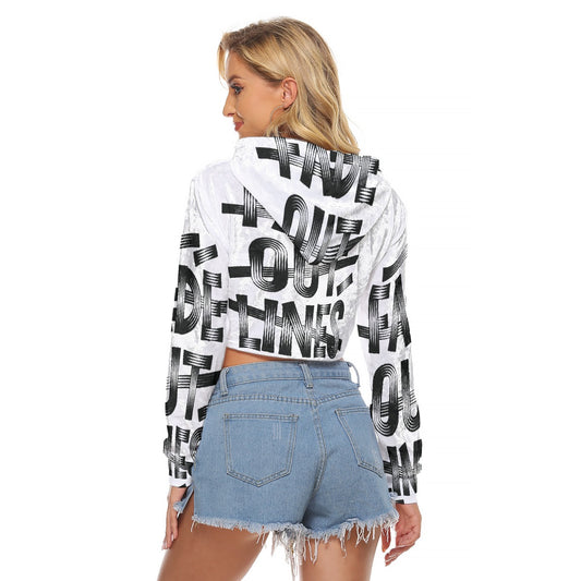 All-Over Print Women's Crop Top Hoodie|Velvet