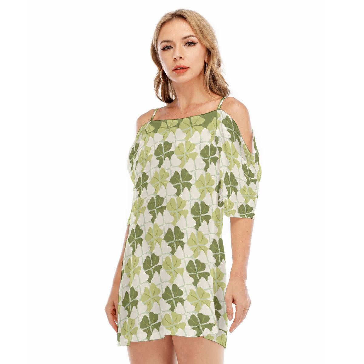 All-Over Print Women's Off-shoulder Cami Dress