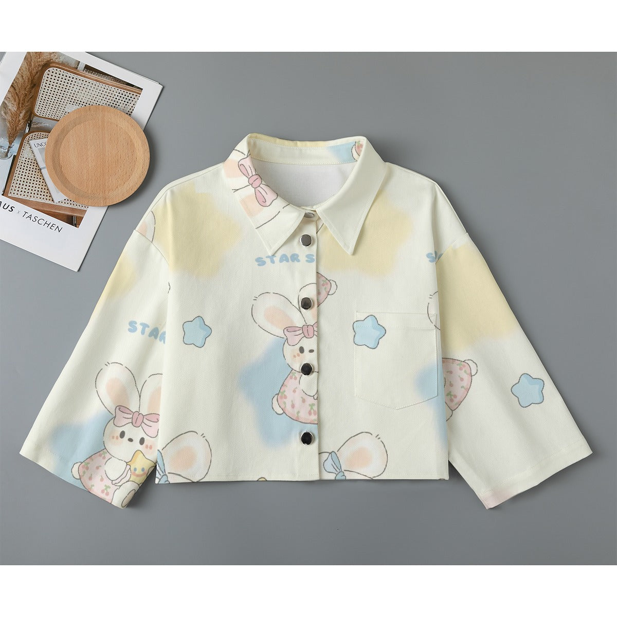 All-Over Print Women's Cropped Jacket | 245GSM Cotton