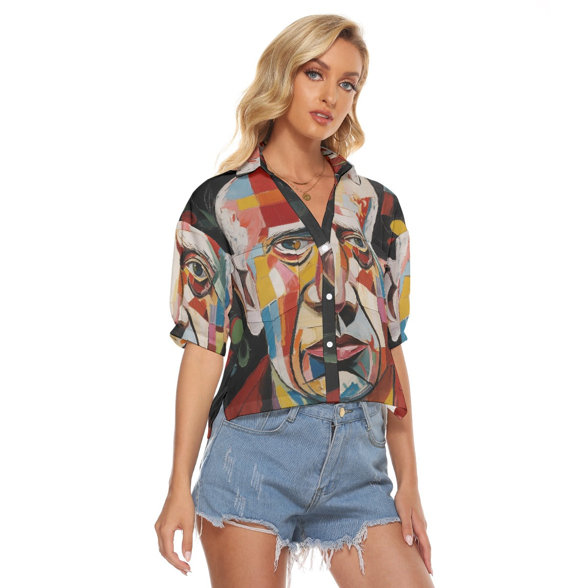 All-Over Print Women's V-neck Shirts