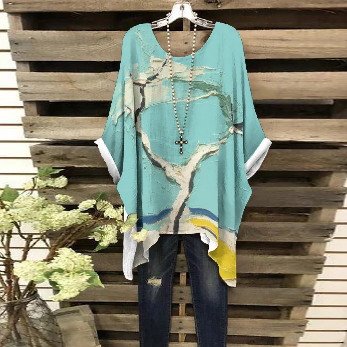 All-Over Print Women's Bat Sleeve Shirt