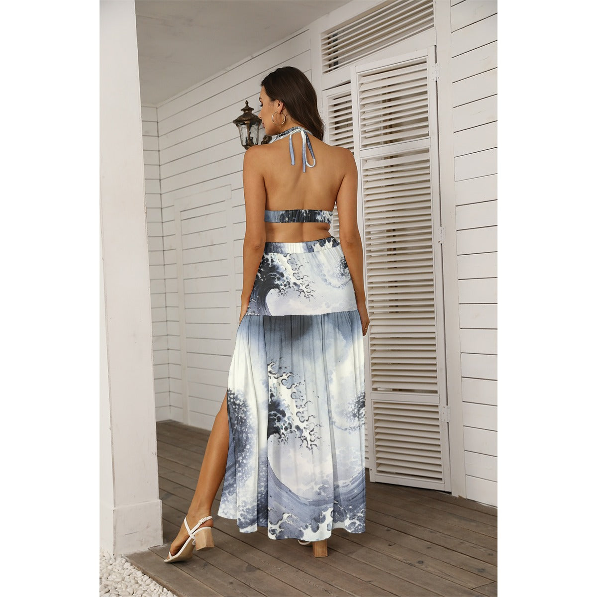 All-Over Print Women's Tie Back Wrap Dress