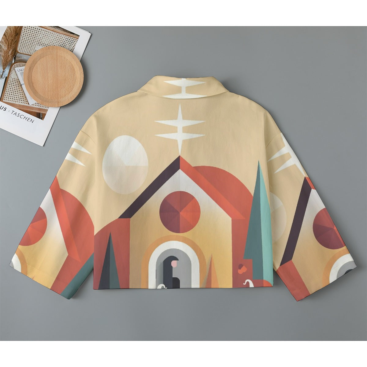 All-Over Print Women's Cropped Jacket | 245GSM Cotton