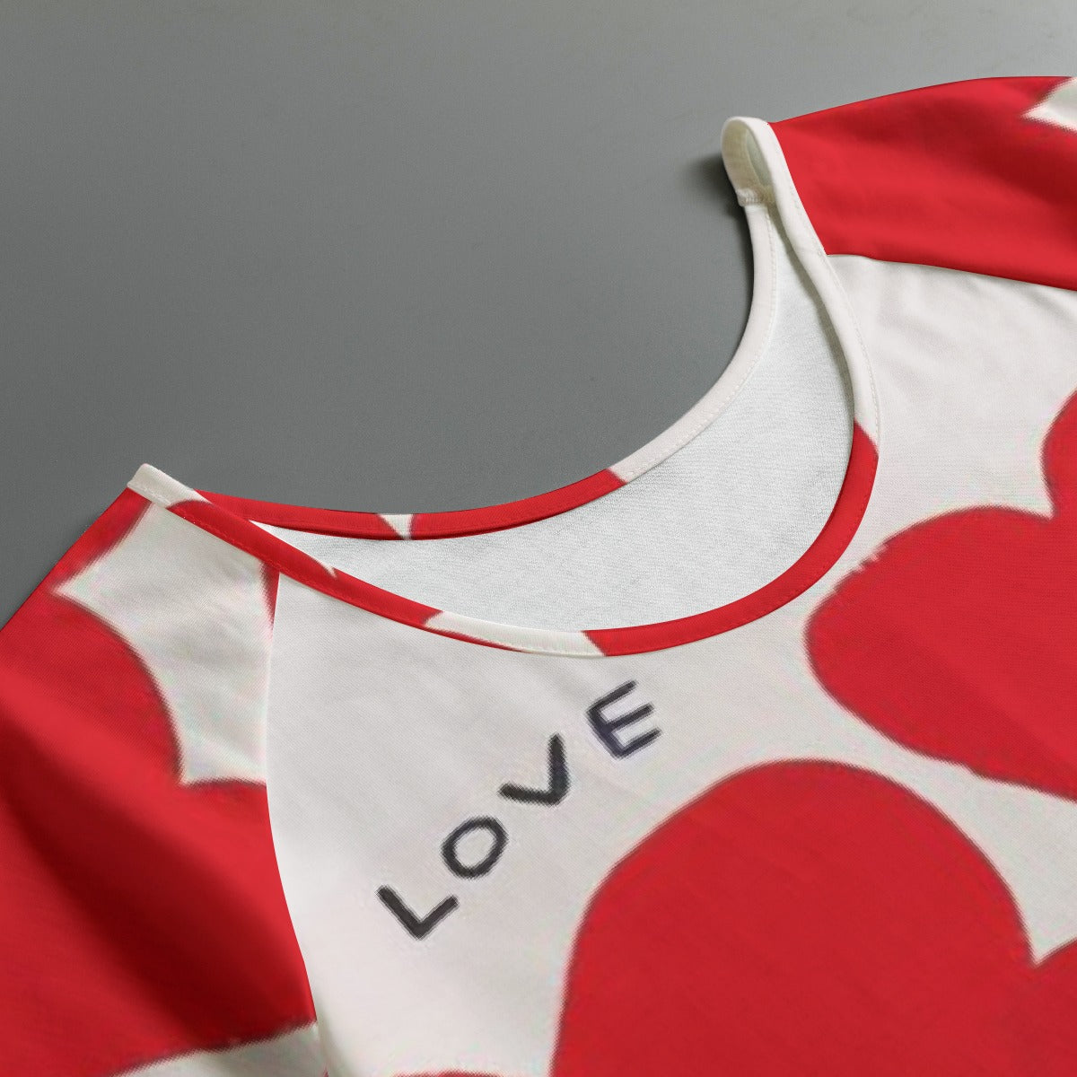 All-Over Print Women's Round Neck T-shirt With Raglan Sleeve