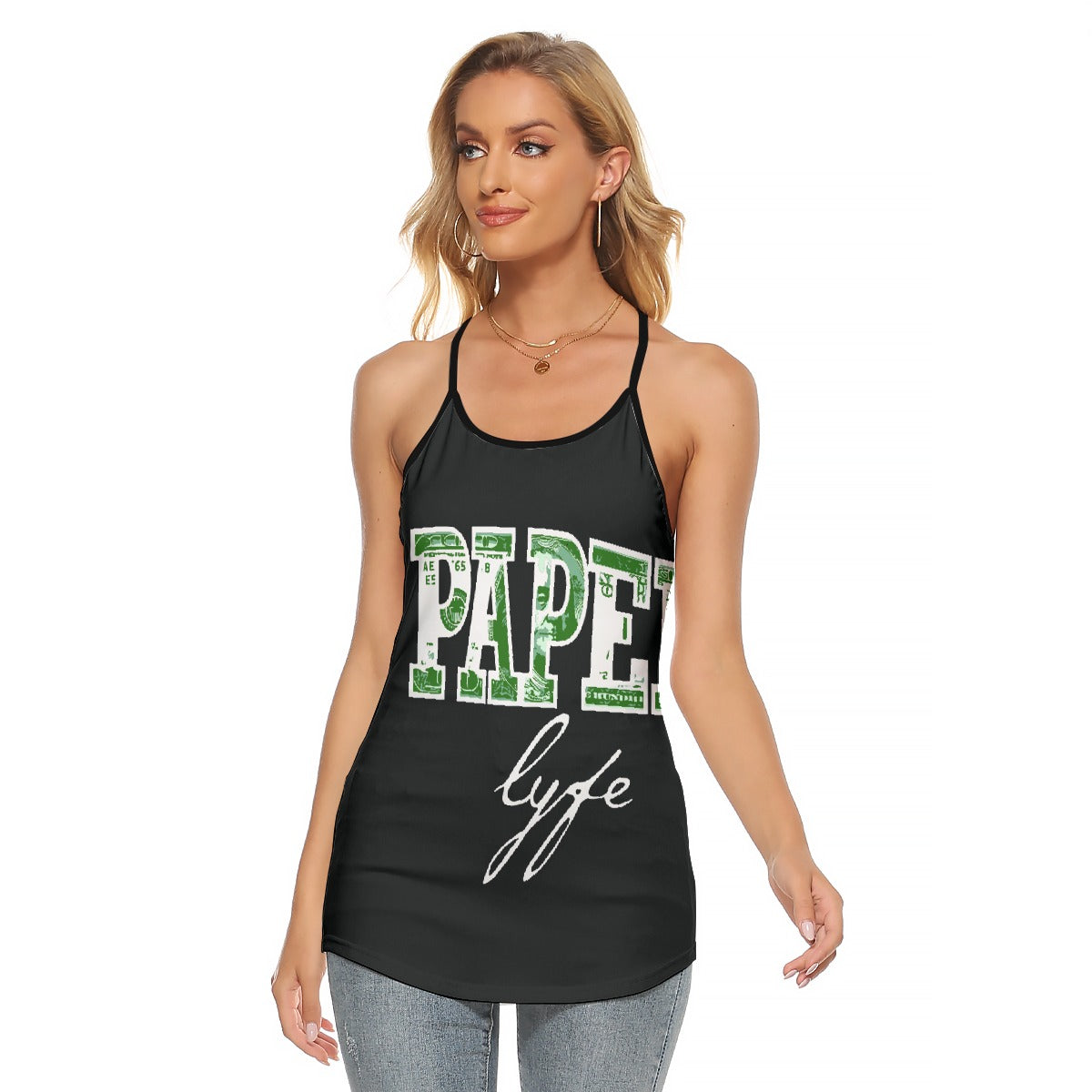 All-Over Print Women's Criss-Cross Open Back Tank Top
