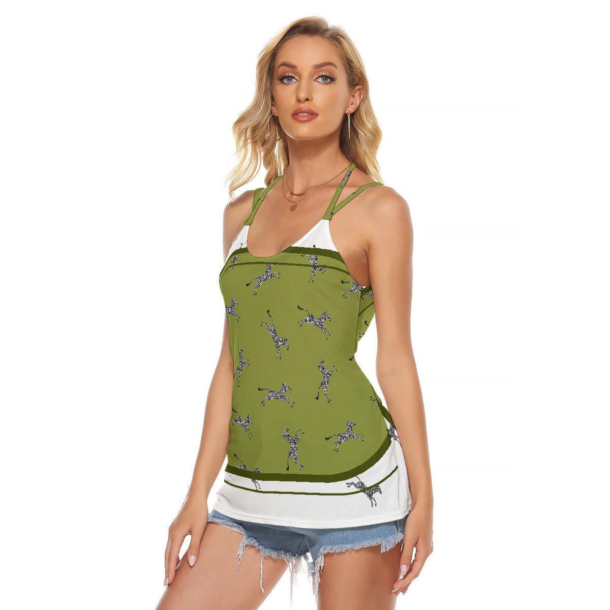 All-Over Print Women's Halter Top With Backless