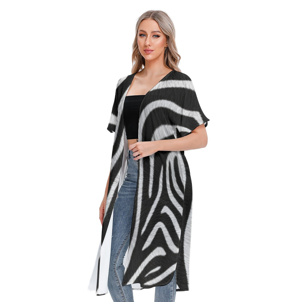 All-Over Print Women's Short Sleeve Cardigan