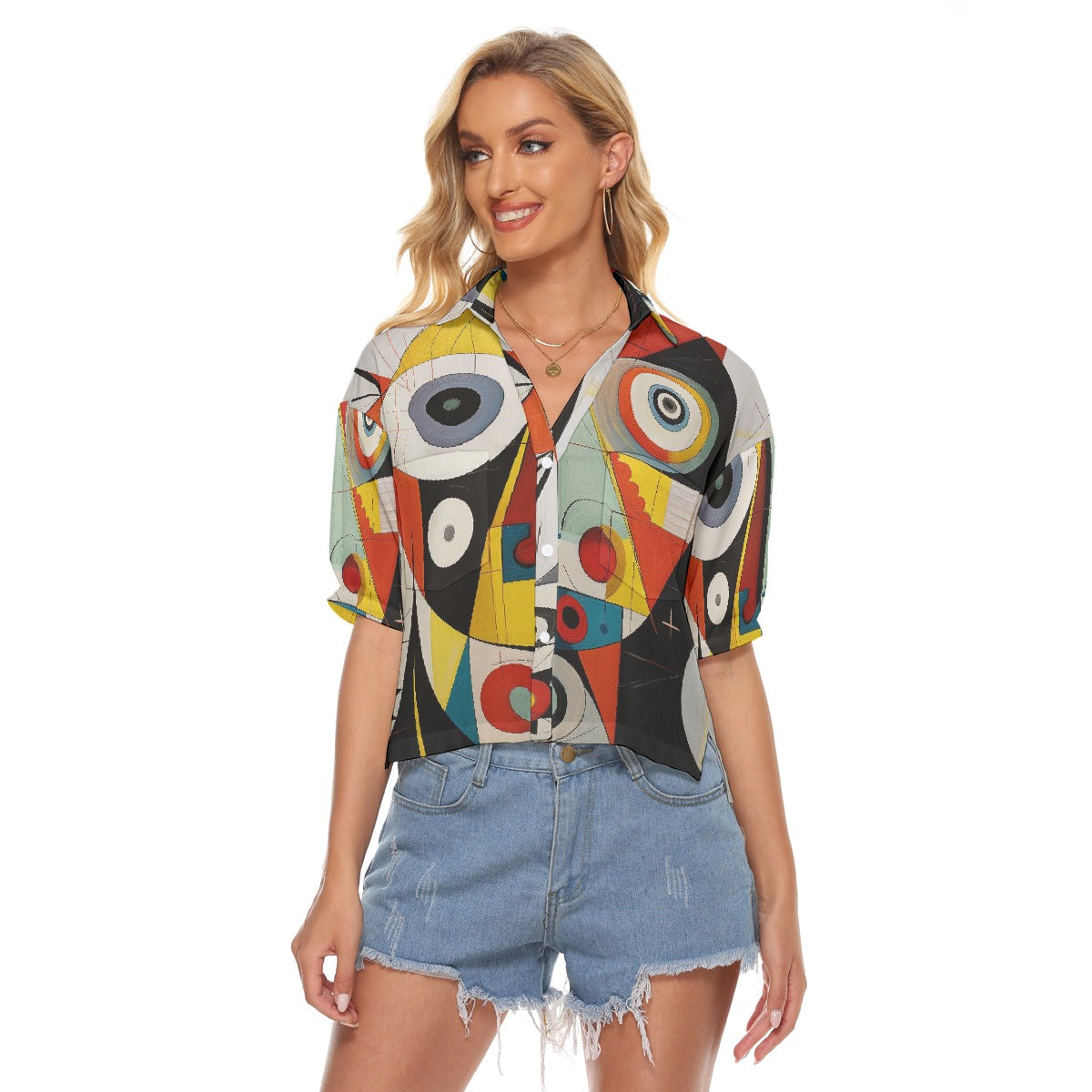 All-Over Print Women's V-neck Shirts