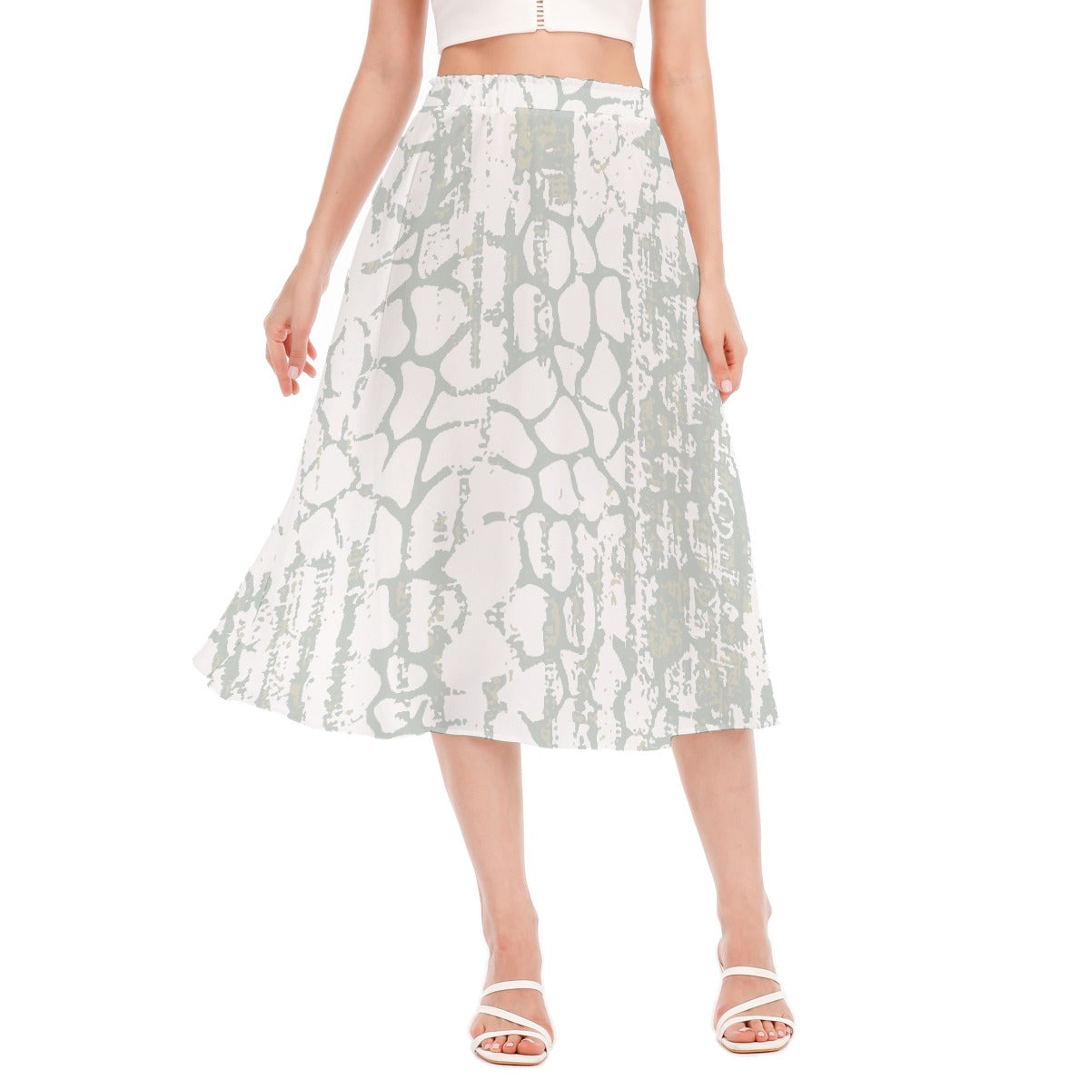 All-Over Print Women's Long Section Chiffon Skirt