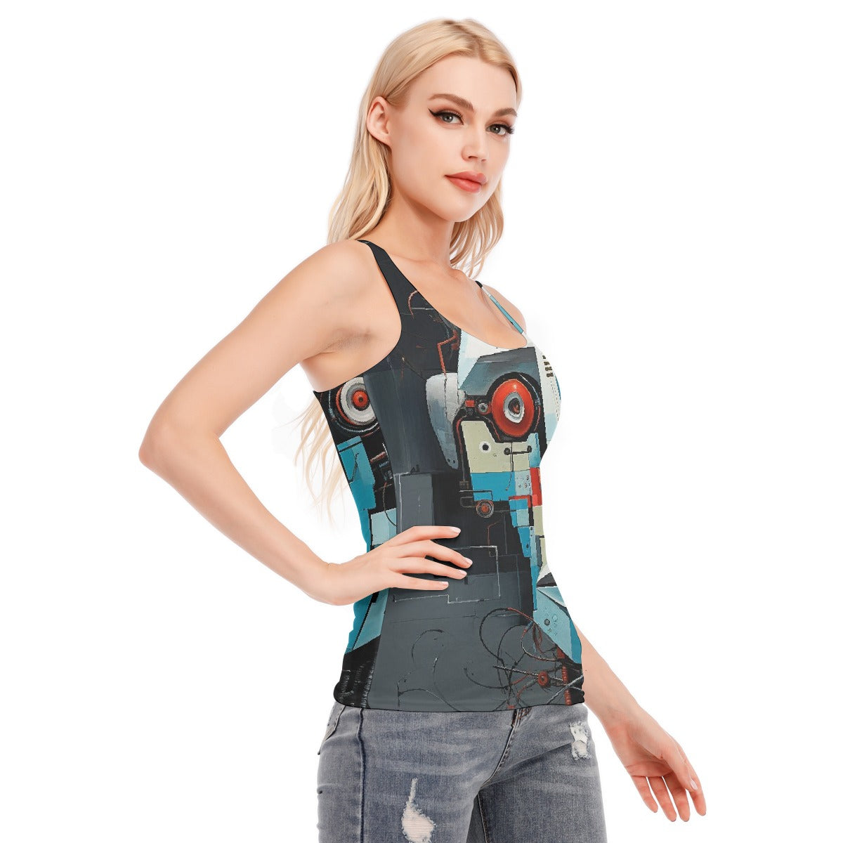 All-Over Print Women's Racer Vest | 190GSM Cotton