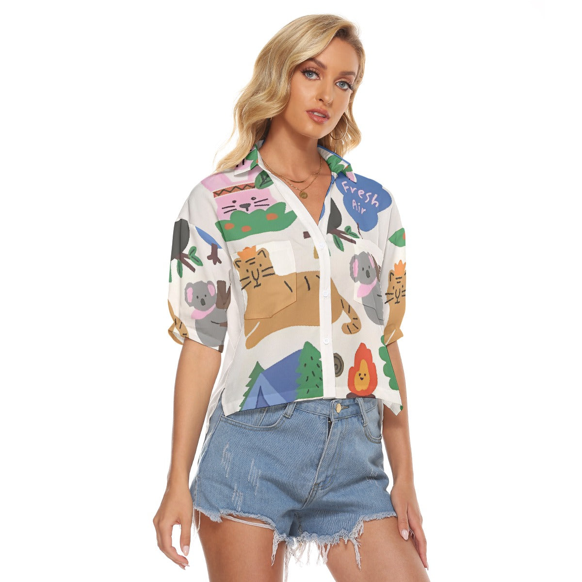 All-Over Print Women's V-neck Shirts