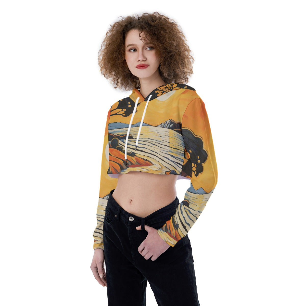All-Over Print Women's Crop Top Hoodie