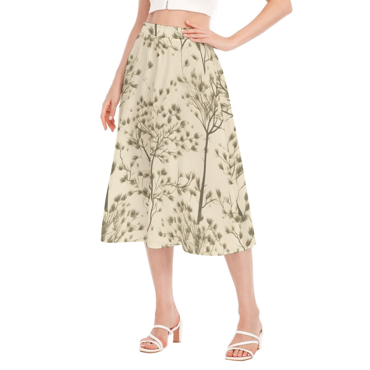 All-Over Print Women's Long Section Chiffon Skirt