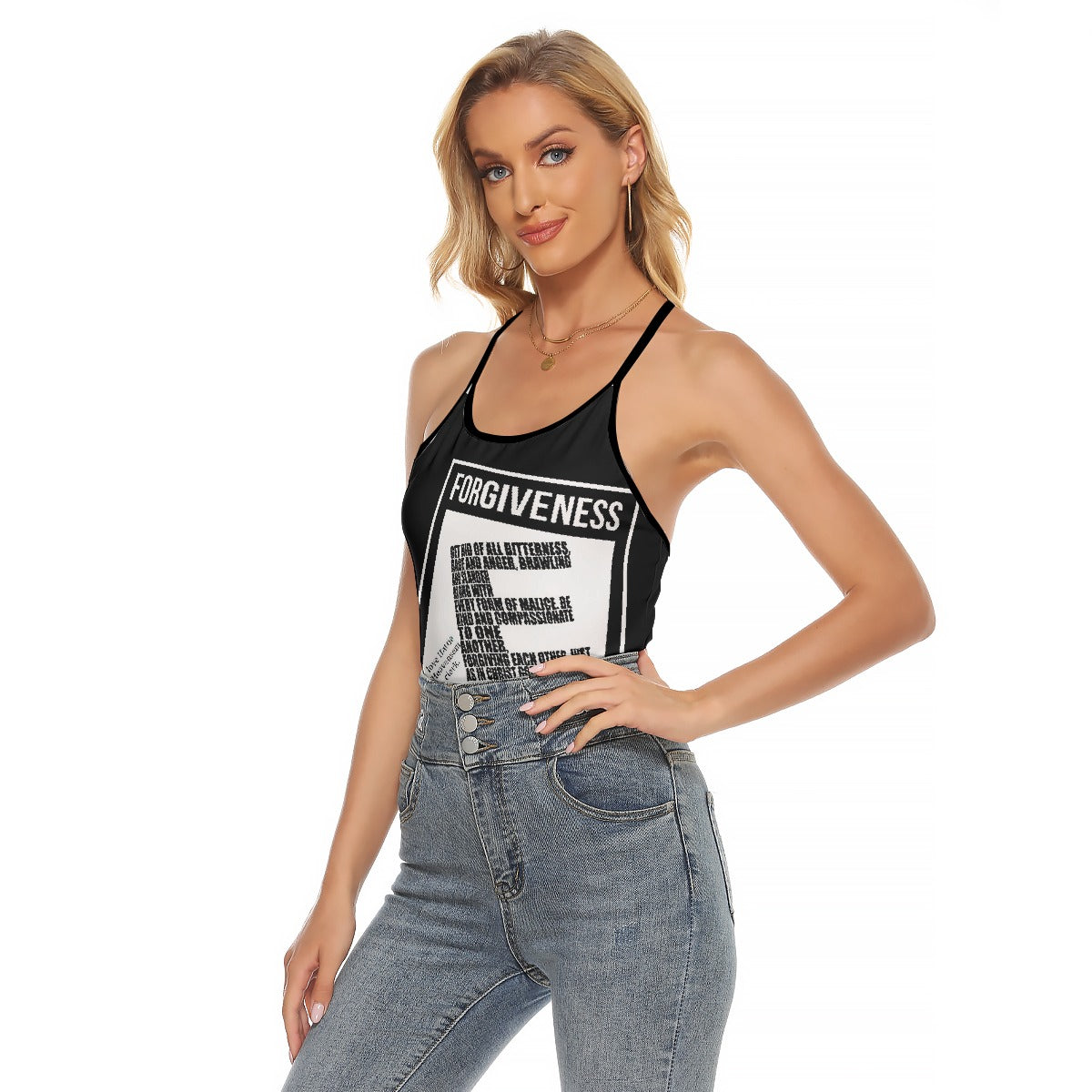 All-Over Print Women's Criss-Cross Open Back Tank Top